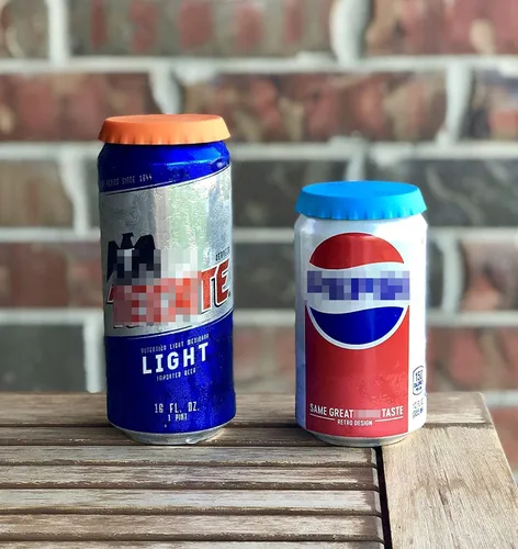 Vista 3 de Tapa o protector para latas de refrescos o bebidas, se adapta a latas de soda/bebidas estándar (paquete de 6, surtido)