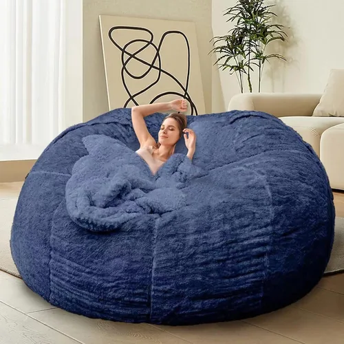 Vista 39 de HDMLDP - Funda de puf para niños y adultos, sin relleno, funda cómoda, esponjosa y redonda, para sofá tipo puf, para silla de lectura, silla de Gris