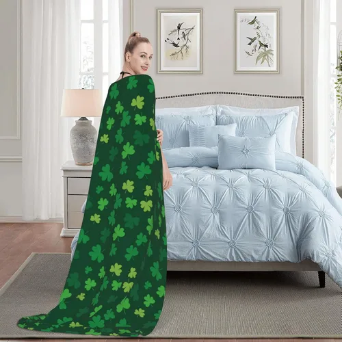 Vista 4 de Manta de lujo para el día de San Patricio, mullida, cálida y acogedora para sofá, cama y sala de estar, 40 x 30 pulgadas
