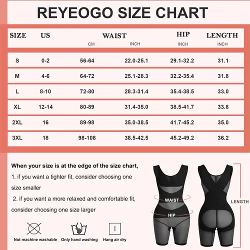 Vista 6 de REYEOGO Faja moldeadora para mujer, para control de abdomen, moldeadora de cuerpo completo a medio muslo para levantar glúteos y adelgazar los muslos