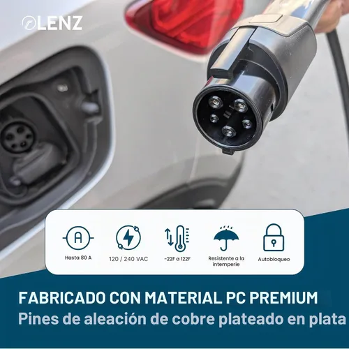 Vista 3 de LENZ Adaptador de carga Tesla a J1772 (solo para J1772 EVs) Gen 2 EV, máximo 80 amperios, 240 V, diseño ultracompacto, compatible con cargadores