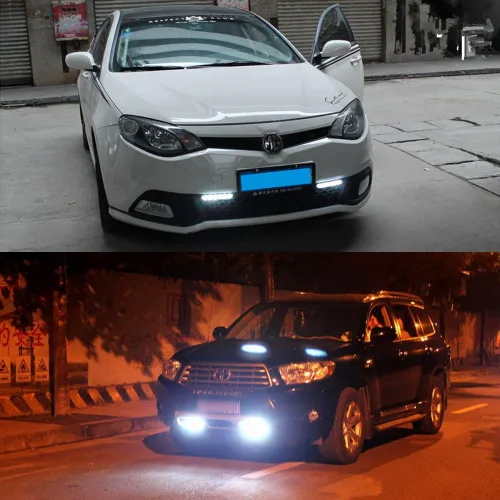 Vista 7 de Juego de 2 piezas de luces LED de alta potencia para conducción diurna, faros antiniebla LED para coche, ajuste universal