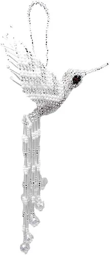Vista 20 de Mia Jewel Shop - Figurina colgante decorativa de colibrí Figuras de pájaros para decoración del hogar Adorno de vidrio checo con cuentas