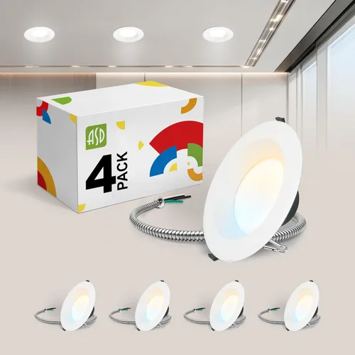 Vista 18 de ASD Downlight LED comercial sin lata de 4 pulgadas, iluminación ajustable de potencia de 7/10/13W, lámpara de techo empotrable redonda regulable, 5