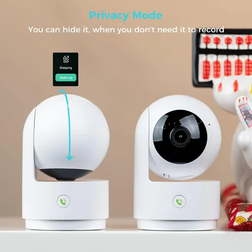 Vista 9 de Vicohome - Cámara de seguridad para interiores 2K, enchufe, seguimiento AI, grabación 24/7, monitor de mascota/bebé, visión panorámica/inclinación