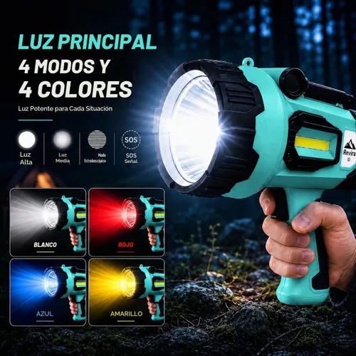Vista 3 de Linterna recargable de 2,000,000 lúmenes, LED súper brillante