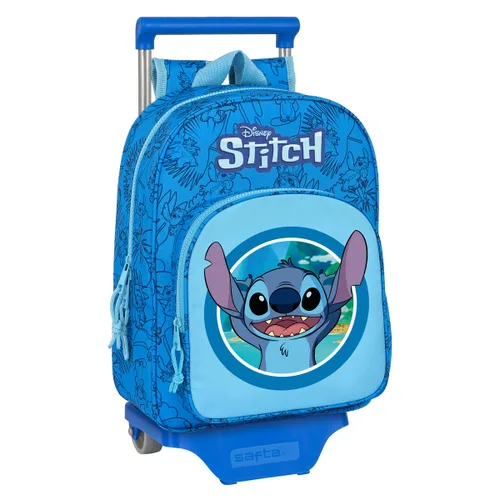 Vista 2 de Mochila Escolar con Ruedas Stitch Azul 26 x 34 x 11 cm