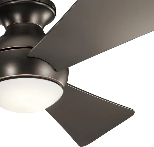 Vista 6 de Kichler Sola Ventilador de techo para exteriores de 44 pulgadas con luz LED, bronce antiguo