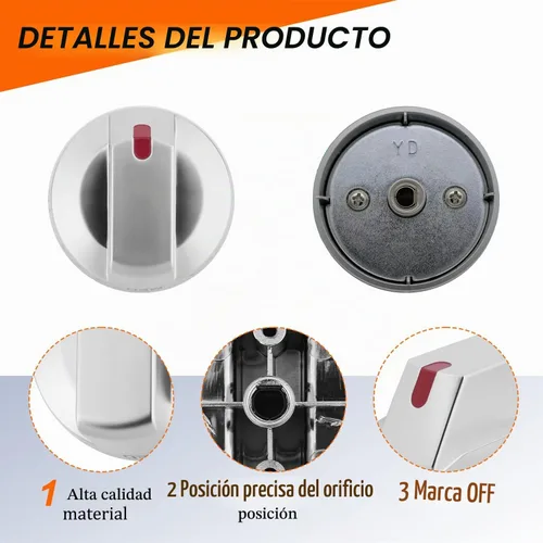 Vista 4 de DG94-03500A/Z para reemplazo de perillas de estufa de gas Samsung, DG94-03500U Repalce DG94-03500A, compatible con NX60T8111SS NX60T8311SS