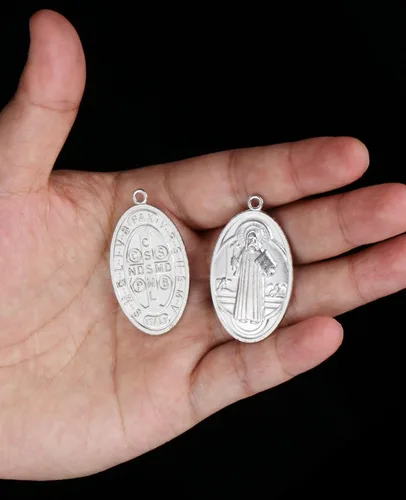 Vista 5 de San CristóbalSan JoséSan Miguel ArcángelSan BenitoNuestra Señora Gracia Medalla Milagrosa Colgante para collar de rosario, suministros