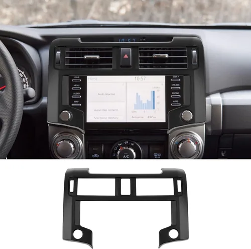 Vista 8 de RAZPOY Borde para panel de navegación, cubierta de tablero GPS para consola central compatible con Toyota 4Runner 2020-2023, color negro Fibra