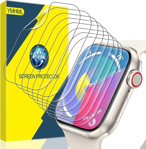 Vista 10 de YMHML - [Juego de 2] Protector de pantalla de vidrio templado compatible con Apple Watch de 38mm Series 3/2/1 con estuche negro duro, cubierta