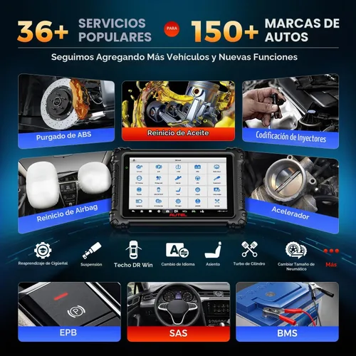 Vista 5 de Autel escáner MaxiSys MS906 PRO, servicio bidireccional superior de codificación de ECU 40+ 2026 MS906PRO Same as MS906 MAX Lite of Elite 2 PRO
