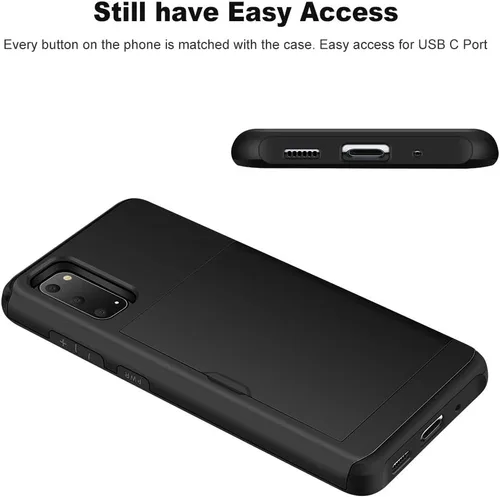 Vista 6 de Jiunai - Carcasa tipo cartera con espacio para tarjetas, para Galaxy S20