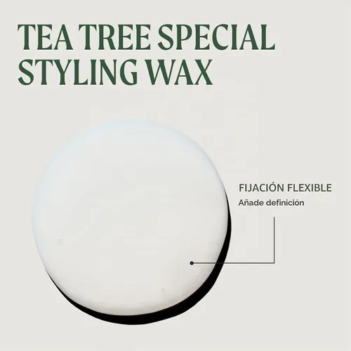 Vista 4 de Tea Tree Cera para peinar, añade definición + sujeción, para todo tipo de cabello, 5.1 onzas líquidas