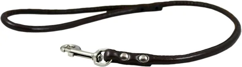 Vista 3 de Dogs My Love Correa corta redonda de cuero enrollado genuino para perros de 24 "de largo 3/8" de ancho, negro para razas medianas