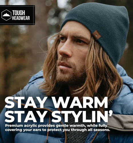 Vista 36 de Tough Headwear Daily Knit Beanie – Gorros para hombre – Sombreros de invierno para hombres y mujeres – Sombreros de punto cálidos para clima frío