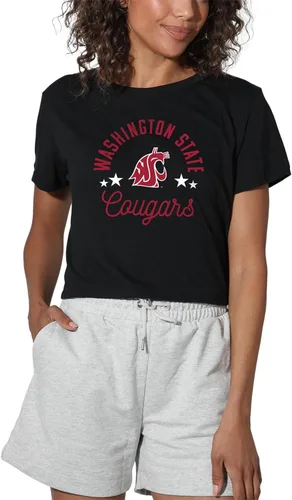Vista 7 de Colección oficial de camisetas con diseño de mascota desgastada para mujer, color negro Grizzlies del estado de Adams