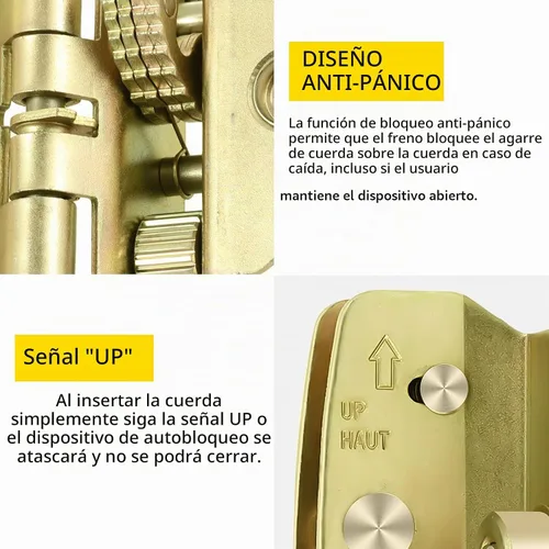 Vista 6 de TRSMIMA Cuerda Grab Protección contra Caídas – Agarres de cuerda de doble bloqueo automático utilizados con cuerda de 5/8 pulgadas característica