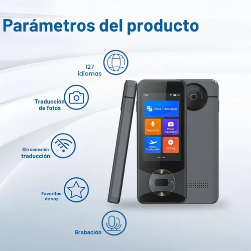 Vista 5 de Anfier Dispositivo de traductor de idiomas 144 idiomas AI traductor de voz W10 con pantalla táctil de 3.0 pulgadas, traducción de imágenes