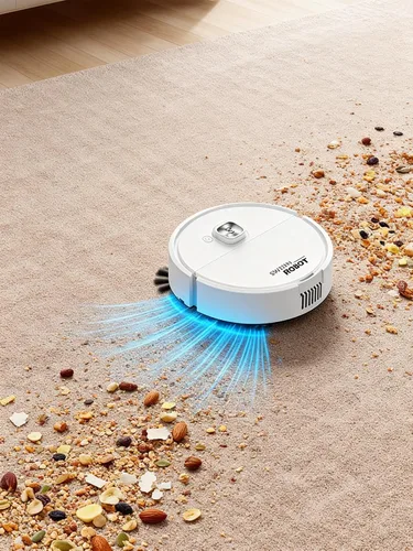 Vista 2 de Mini robot aspirador automático de perfil bajo silencioso limpiador de piso de succión fuerte para dormitorio habitación de niños apartamento pequeño
