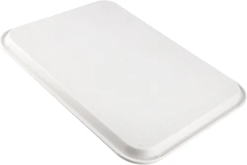 Vista 4 de Bandeja de plástico, paquete de 10 bandejas reutilizables de 16 x 12 pulgadas, superficie texturizada, bandejas apilables para servir alimentos