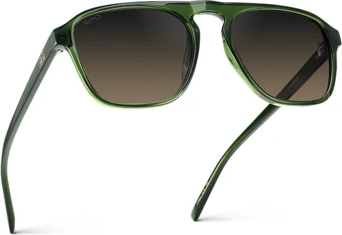 Vista 14 de wearme Pro - Lentes de sol polarizados, estilo aviador moderno, con un puente, cuadrados, para hombre Lente tintada negra/roja