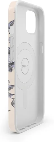 Vista 5 de Carcasa Casely para iPhone 13 Ink & Iris Floral Vintage Compatible con MagSafe Diseño Clásico Ultra Delgado