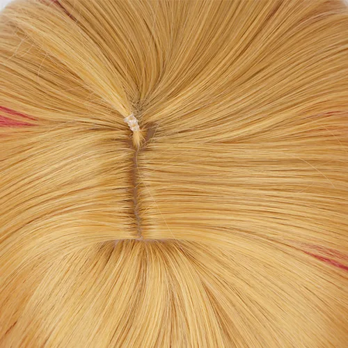 Vista 5 de XiongXiongLe Peluca corta y rizada para cosplay, anime Oshi no Ko Aqua Aquamarina, Hoshino, rubio, naranja, pelucas de repuesto para niños