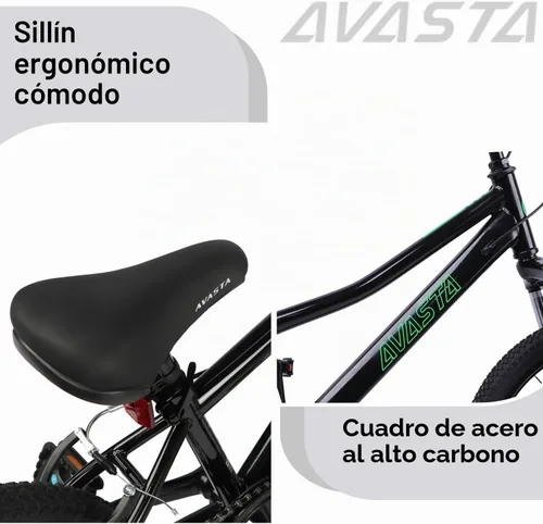 Vista 6 de AVASTA Bicicleta de montaña para niños grandes de 20 pulgadas de Govet Negro
