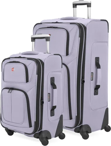 Vista 21 de SwissGear Sion Softside - Maleta giratoria expandible duradera y ligera, color negro, juego de 2 piezas (equipaje de mano / grande)