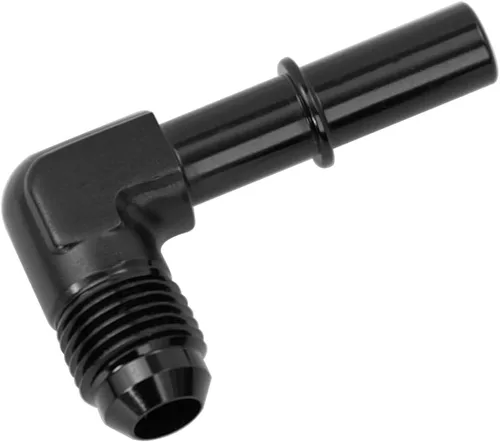 Vista 6 de KRD PERFORAMANCE 3/8 SAE Conexión rápida a 6AN Macho Push On EFI Manguera de línea de combustible de 90 grados Adaptador de montaje Conector