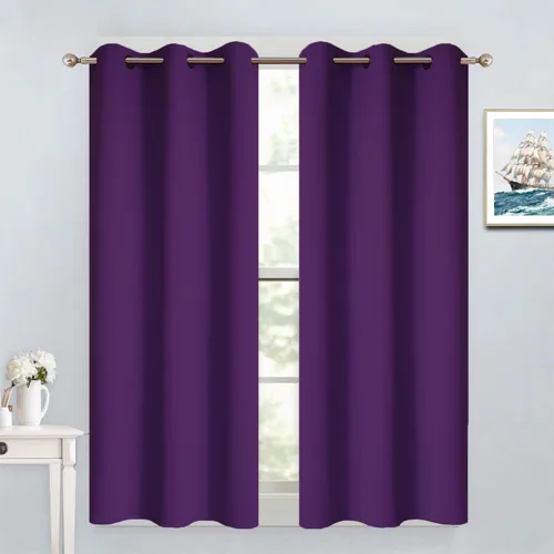 Vista 76 de Yakamok Cortinas opacas para dormitorio, aislamiento térmico, cortinas de oscurecimiento de habitación para sala de estar, juego de 2 paneles