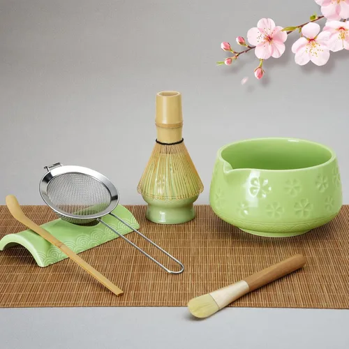 Vista 9 de Juego de batidor de matcha, kit de matcha regalos para los amantes Rosa