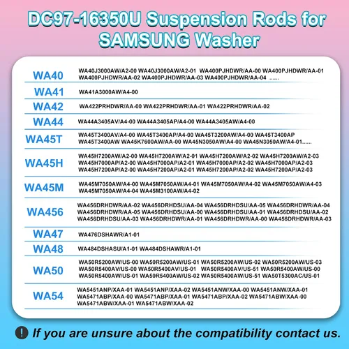 Vista 6 de Varillas de suspensión de arandela DC97-16350U DC97-16350T mejoradas para SAMSUNG WA50R5200AW/US, WA50R5400AV/US WA50R5400AW/US WA45T3200AW/A4