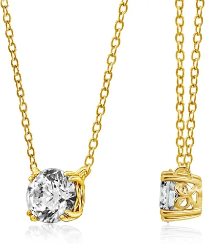 Vista 14 de Amazon Essentials Collar con colgante solitario de plata de ley con corte redondo, elementos infinitos y circonitas cúbicas redondo