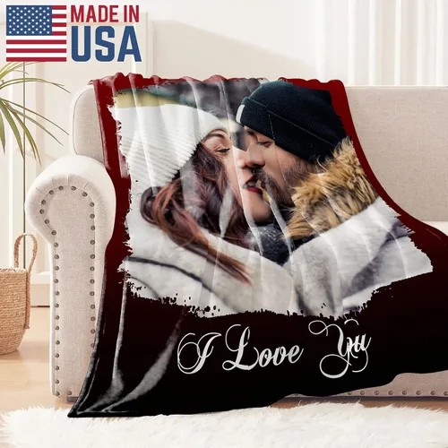 Vista 4 de YESCUSTOM Manta personalizada con texto fotográfico, manta personalizada con mis propias imágenes para Navidad, familia, mamá, papá, perro