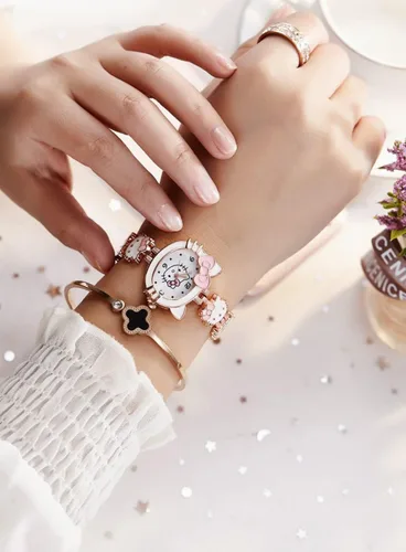 Vista 6 de KINGNUOS Reloj de pulsera encantador de moda reloj de pulsera de cuarzo relojes de vestir