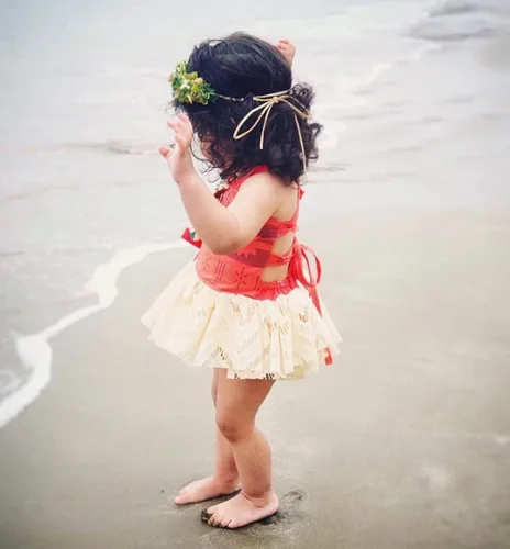 Vista 3 de Ropa de bebé para niña pequeña, con encaje halter sin espalda, vestido de tul para verano, trajes de aventura