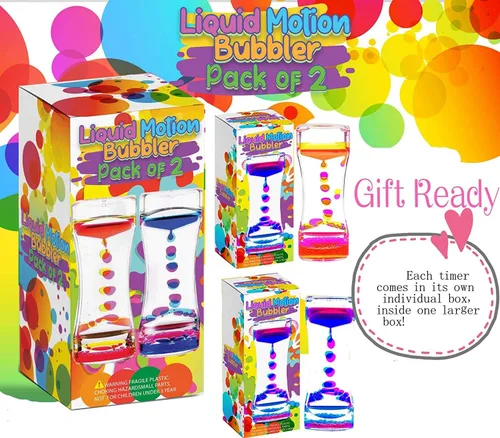 Vista 3 de Liquid Motion Bubbler - Temporizador sensorial, 2 minutos, gran juguete sensorial calmante de burbujas para niños con autismo, TDAH, ansiedad