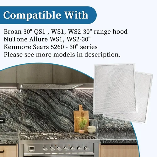 Vista 3 de 2025 Update BPS1FA30 Filtro de campana extractora de 11-3/4 x 14-1/4 x 3/8 pulgadas, compatible con campanas extractoras Broan NuTone Allure QS1 WS1