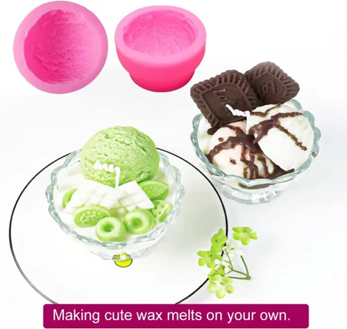 Vista 6 de 3 moldes de silicona para helado 3D, para cera derretida, jabón, pasteles, moldes en forma de bola de TuNan + 1 molde de chocolate para decoración
