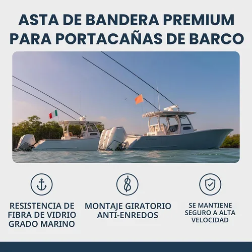 Vista 3 de South Wind Designs Soporte de caña de barco prémium con soportes giratorios