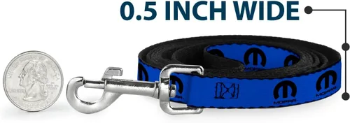 Vista 4 de Mopar Pet Leash, Dog Leash, Mopar Logo Repeat Blue Black, 4 Feet Long 1.0 Inch Wide