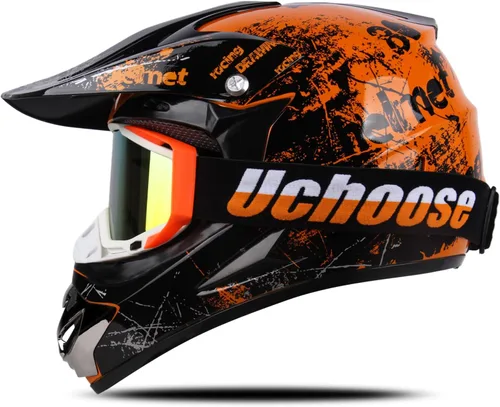 Vista 8 de Casco de motocross para niños, casco ATV juvenil aprobado por DOT, para 4 ruedas, motocross, BMX, MX, UTV, Go Kart, carreras, béisbol, incluye gafas