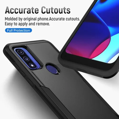 Vista 2 de Funda protectora resistente a prueba de golpes para Moto G Play 2023, Moto G Pure/Moto G Power 2022, con protector de pantalla, prueba de caídas