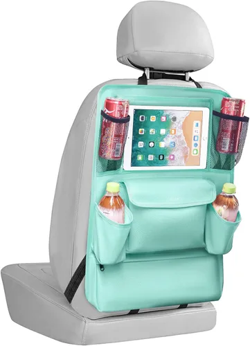 Vista 9 de LUCMO Organizador de asiento trasero de coche con soporte para tableta - 2 piezas, organizador de almacenamiento de coche con 6 bolsillos