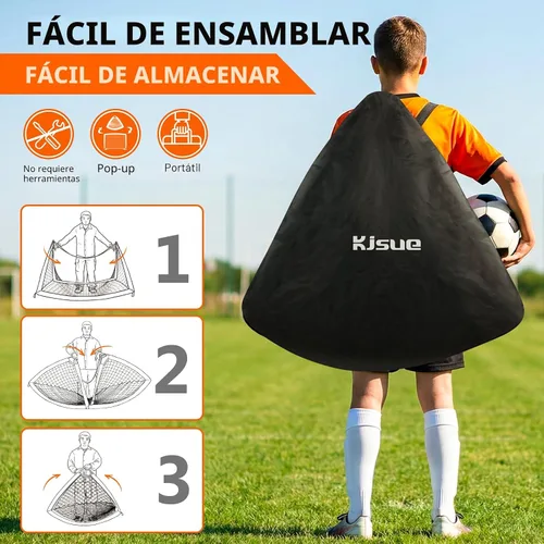 Vista 3 de Portería de fútbol, porterías de fútbol para niños para patio trasero, juego de 2, equipo de entrenamiento de red de fútbol de 4 x 3 pies, portería