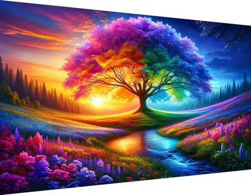Vista 18 de ijbnhd Castillo de pintura de diamante 5D, kits de pintura de diamantes grandes para adultos, cielo estrellado de bricolaje, taladro completo