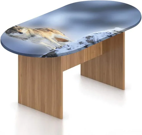 Vista 8 de Mantel ovalado ajustable de madera de poliéster elástico, tablones de pared de madera dura de teca estilo cabaña, mantel ajustable con estampado